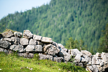 Image showing Stone wall in the alps