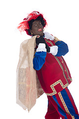 Image showing Zwarte Piet with a bag full of presents