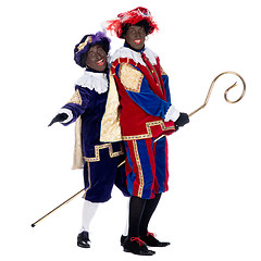 Image showing Zwarte Piet and the staff of Sinterklaas