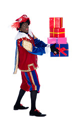 Image showing Zwarte Piet with presents