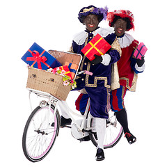 Image showing Zwarte Piet with presents