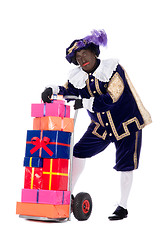 Image showing Zwarte Piet with presents