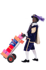 Image showing Zwarte Piet with presents