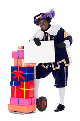 Image showing Zwarte Piet with presents