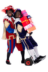 Image showing Zwarte Piet with presents