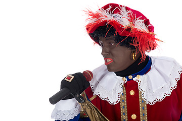 Image showing Zwarte Piet is singing
