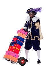 Image showing Zwarte Piet with presents