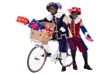 Image showing Zwarte Piet with presents