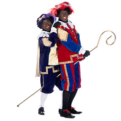 Image showing Zwarte Piet and the staff of Sinterklaas