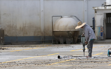 Image showing Road construction worker