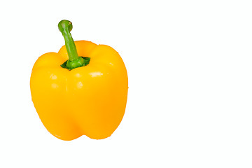 Image showing Isolated wet yellow pepper