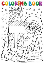 Image showing Coloring book Santa Claus topic 8