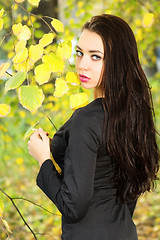 Image showing Pretty brunette in black