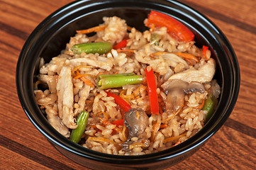 Image showing Rice chicken vegetable