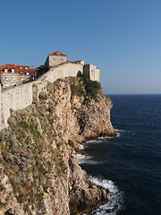 Image showing Dubrovnik fortified old town seen from the west, Croatia