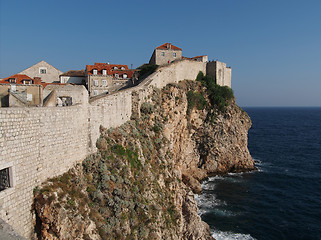 Image showing Dubrovnik fortified old town seen from the west, Croatia