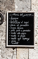 Image showing Italian Menu