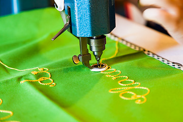 Image showing Lady hand at sewing