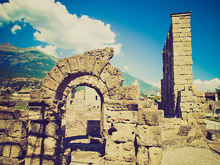 Image showing Retro look Roman Theatre Aosta