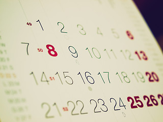 Image showing Retro look Calendar