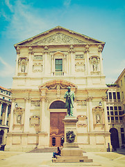 Image showing Retro look San Fedele church, Milan