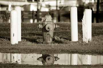 Image showing Fire Hydrant and Reflection