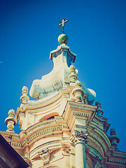 Image showing Retro look Basilica di Superga, Turin, Italy