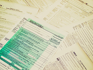 Image showing Retro look Tax forms