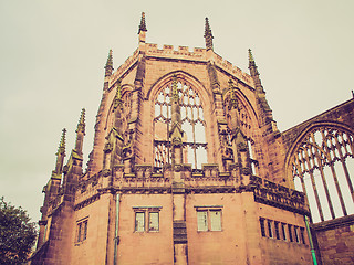 Image showing Retro look Coventry Cathedral ruins