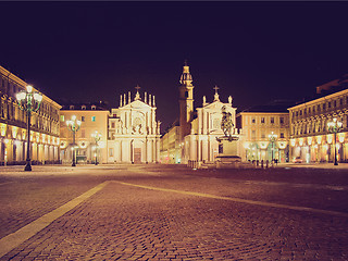 Image showing Retro look Piazza San Carlo, Turin