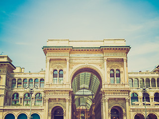 Image showing Retro look Galleria Vittorio Emanuele II, Milan