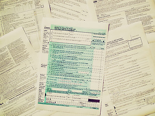 Image showing Retro look Tax forms