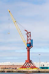 Image showing Crane at a Cargo Dock