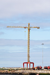 Image showing Crane at a Cargo Dock