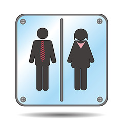 Image showing restroom sign with man and woman