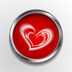 Image showing Abstract vector button with love symbol