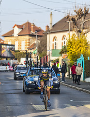 Image showing The Cyclist Nicolas Roche- Paris Nice 2013 Prologue in Houilles