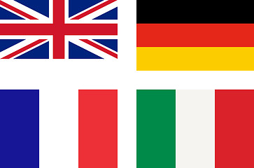 Image showing Flags of UK Germany France Italy