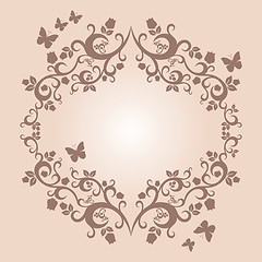Image showing brown or fallow beautiful illustration of floral ornament for your design 