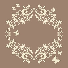 Image showing brown or fallow beautiful illustration of floral ornament for your design 