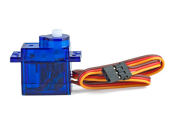 Image showing Small blue servo-unit for RC modelling
