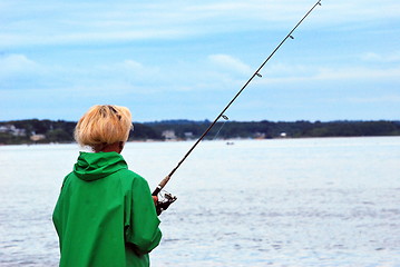 Image showing Female fishing.