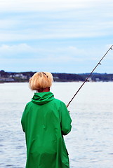 Image showing Female fishing.