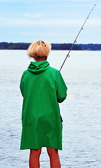 Image showing Female fishing.