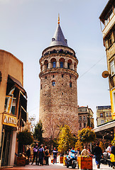 Image showing Galata Tower (Christea Turris) in Istanbul, Turkey