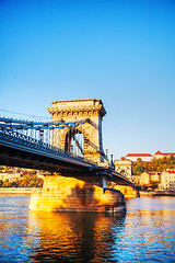 Image showing Szechenyi suspension bridge in Budapest, Hungary