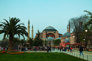 Image showing Hagia Sophia in Istanbul, Turkey early in the evening