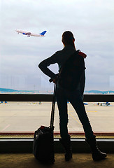 Image showing Air passenger waiting for the flight