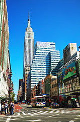 Image showing New York street with Empire State building