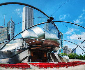 Image showing Jay Pritzker Pavilion in Millennium Park in Chicago